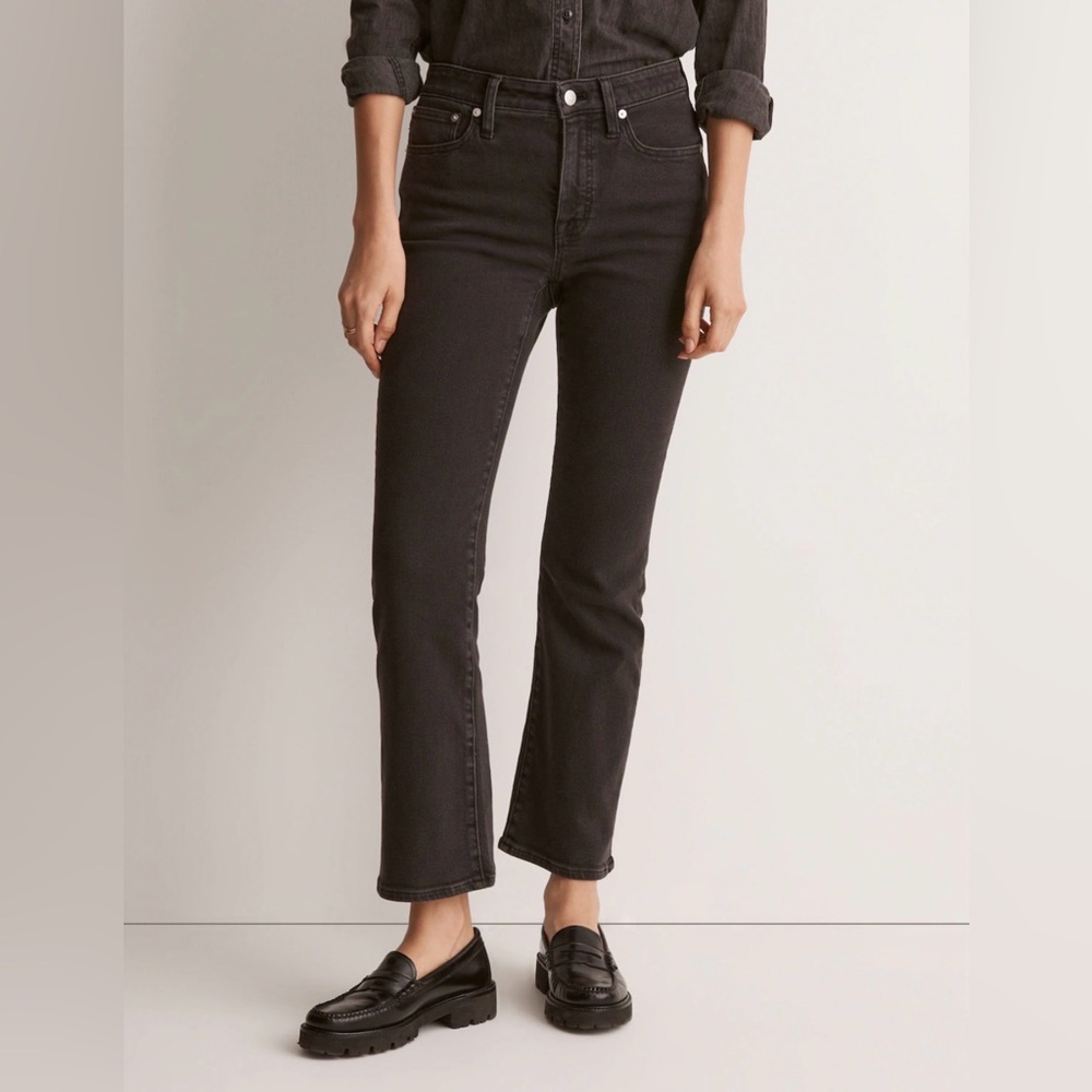 Madewell Black Mid-Rise Kick Out Jeans